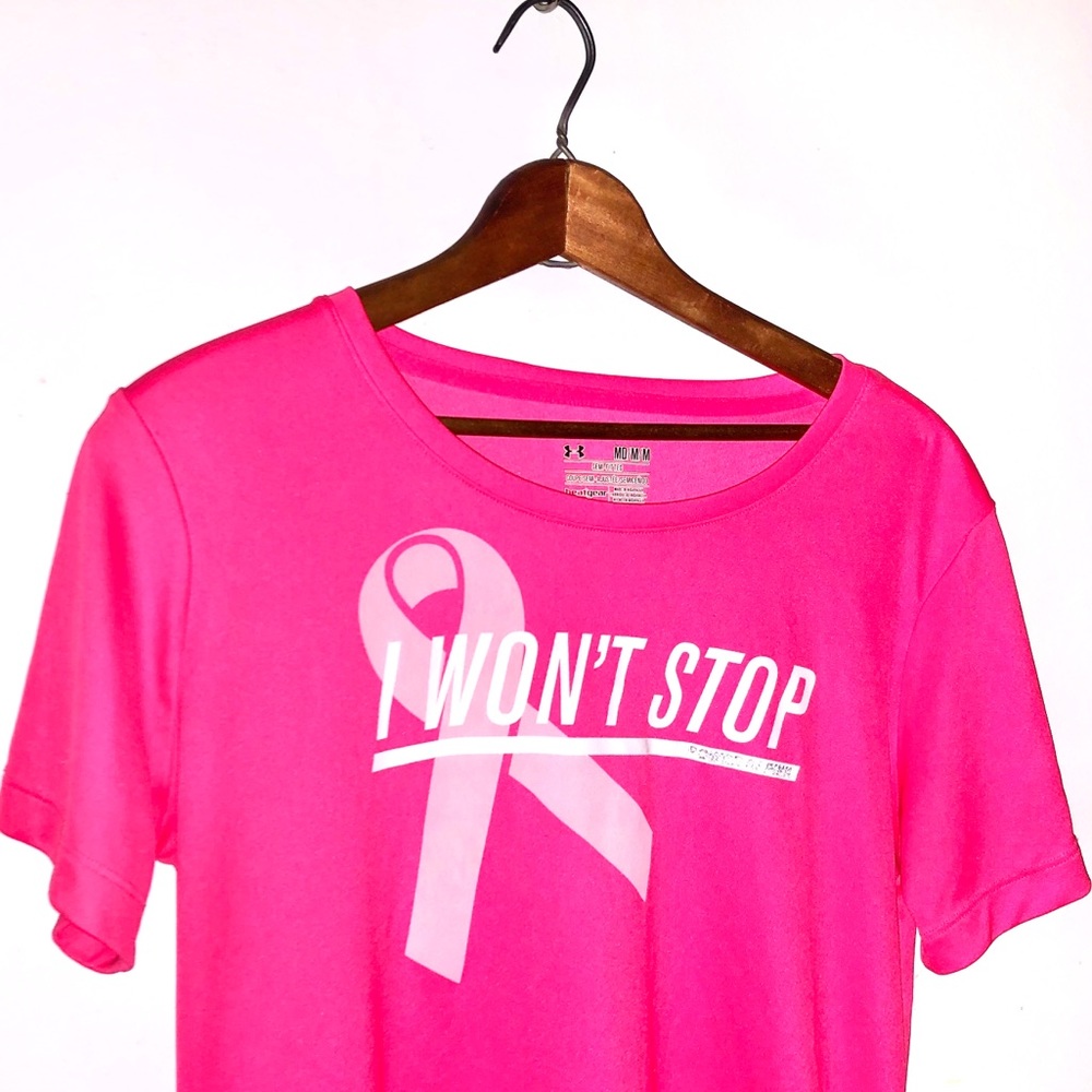 Under Armour Power In Pink Neon Semi-Fitted Tee